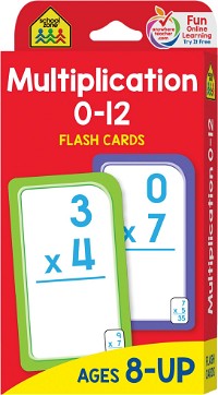 School Zone - Multiplication 0-12 Flash Cards - Ages 8+, 3rd Grade, 4th Grade, Elementary Math, Multiplication Facts, Common Core, and More